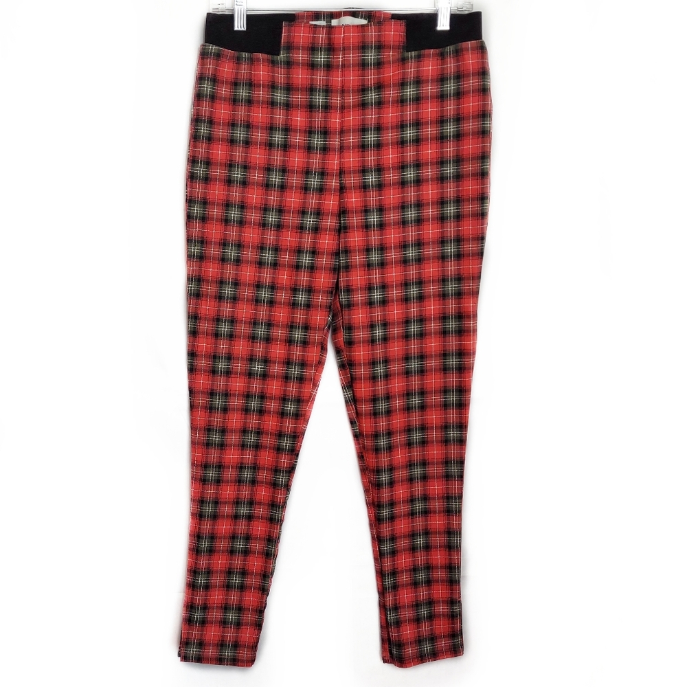 Junkfood Red Green Tartan Plaid Skinny Pants - L